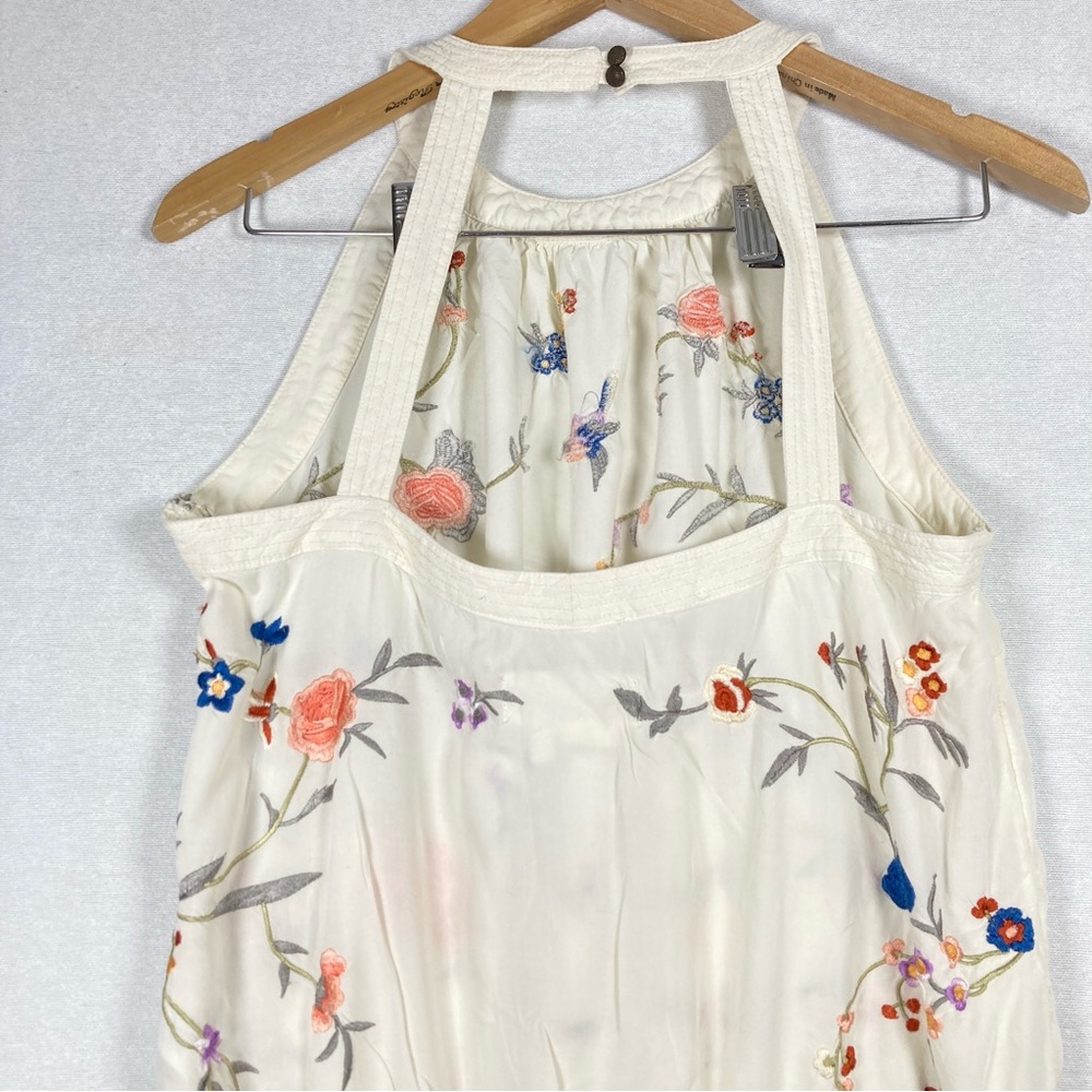 Anthropologie Gatsby Fringe Embroidered Floral Tank Top Size 10 - Picture 9 of 16